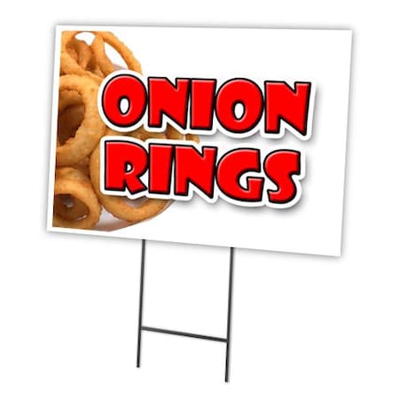 Signmission Onion Rings Yard Sign & Stake outdoor plastic coroplast window, C-2436 Onion Rings C-2436 Onion Rings